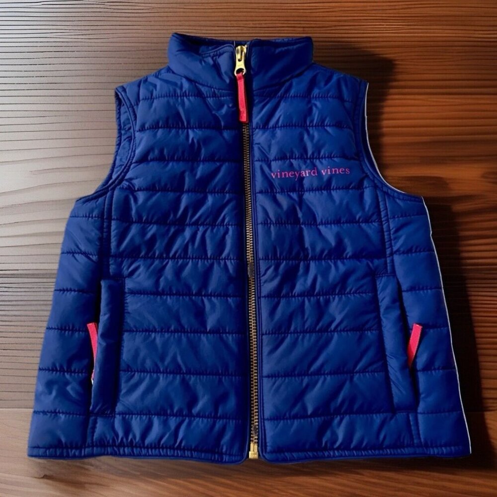 Vineyard Vines Blue Puffer Vest Like New Girls 3T